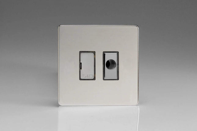 Varilight 13A Unswitched Fused Spur + Flex Outlet with Metal Inserts Polished Chrome XDC6UFODS