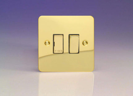 Varilight 13A Switched Fused Spur with Metal Inserts Polished Brass XFV6D