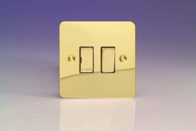 Varilight 13A Switched Fused Spur with Metal Inserts Polished Brass XFV6D