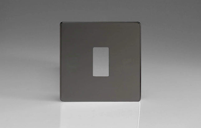 Varilight XDIPGY1S Screwless Iridium Black 1-Gang PowerGrid Plate (Single Plate)
