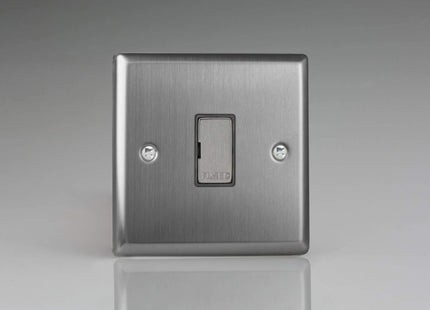 Varilight XT6UD Classic Brushed Steel 1-Gang 13A Unswitched Fused Spur