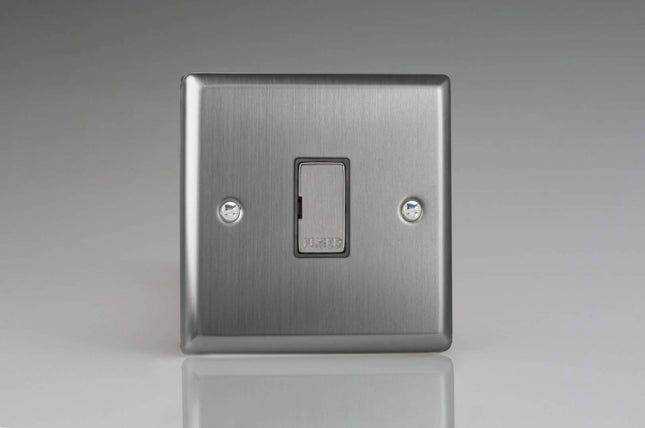 Varilight XT6UD Classic Brushed Steel 1-Gang 13A Unswitched Fused Spur