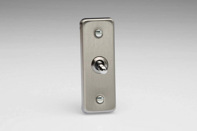 Varilight 1-Gang 10 Amp 1 or 2 Way Toggle Architrave Switch Stainless Steel