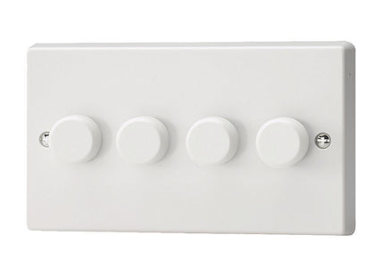 Varilight 4-Gang 2-Way Push-On/Off Rotary Led Dimmer 4 X 0-120W (1-10 Leds) (Twin Plate)