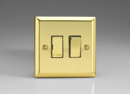 Varilight 1-Gang 13A Switched Fused Spur Victorian Brass XV6D