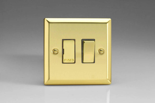 Varilight 1-Gang 13A Switched Fused Spur Victorian Brass XV6D