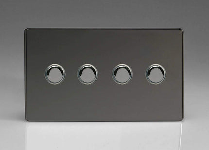 Varilight 4-Gang 6A 1-Way Push-to-Make Momentary Switch (Twin Plate) Iridium XDIM4S