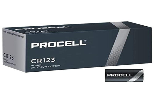 Procell CR123 Circular Lithium Battery 3V Size: CR123 (Pack of 10)