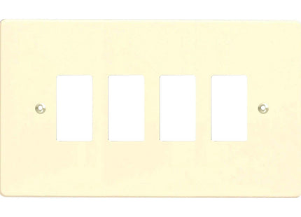 Varilight 4-Gang Grid Plate (Twin Plate) White Chocolate XDWPG4-P