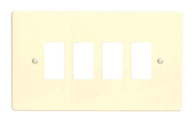 Varilight 4-Gang Grid Plate (Twin Plate) White Chocolate XDWPG4-P