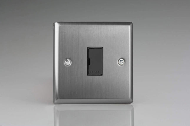 Varilight XT6UB Classic Brushed Steel 1-Gang 13A Unswitched Fused Spur