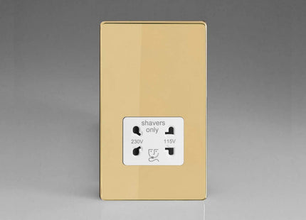 Varilight Dual Voltage Shaver Plug Socket 240V/115V 240V/115V Polished Brass XDVSSWS