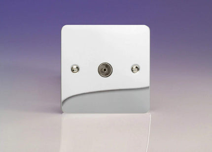 Varilight 1-Gang Co-axial TV Socket Ultra Flat Mirror Chrome XFC8