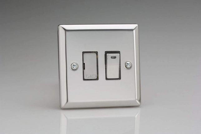 Varilight 13A Switched Fused Spur + Neon Mirror Chrome XC6ND