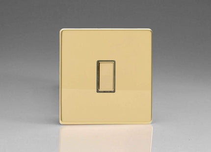 Varilight Eclique 2 1-Gang Tactile Touch Control Dimming Light Switch Slave for use with Eclique2 Master on 2-Way Circuits Polished Brass JDVES001S