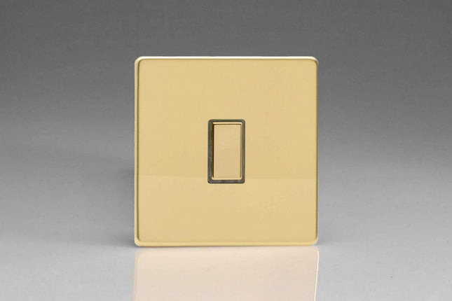 Varilight Eclique 2 1-Gang Tactile Touch Control Dimming Light Switch Slave for use with Eclique2 Master on 2-Way Circuits Polished Brass JDVES001S