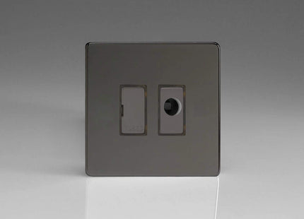 Varilight 13A Unswitched Fused Spur + Flex Outlet with Metal Inserts Iridium XDI6UFODS