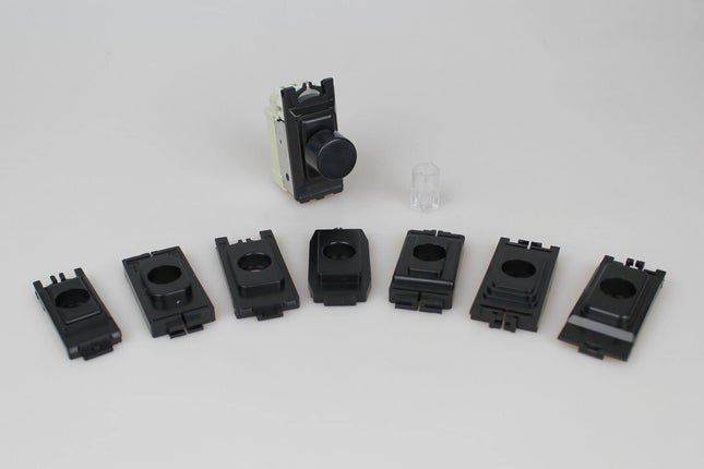 Varilight 2-Way Push-On/Off Rotary Dimmer Light Switch 40-400W (1 Grid Space) Black GIP400B.MG