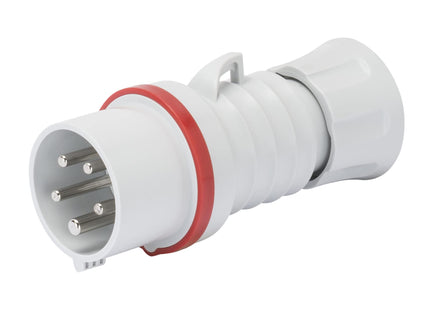 Gewiss GW60019H Low Voltage Screw Wiring Straight Plug, High Performance, IP44/IP54, 6 Reference, 3P+E Pole, 380V-415V, 32 A, 50 Hz/60 Hz, Red