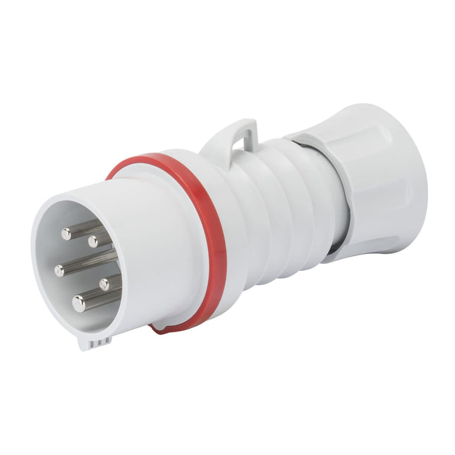 Gewiss GW60019H Low Voltage Screw Wiring Straight Plug, High Performance, IP44/IP54, 6 Reference, 3P+E Pole, 380V-415V, 32 A, 50 Hz/60 Hz, Red