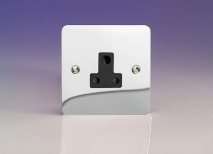 Varilight 1-Gang (Single), 5 Amp Round Pin Socket, Ultra Flat Polished Chrome Effect XFCRP5AB