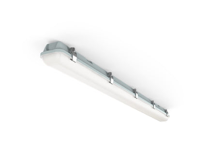 4lite Professional Indoor Or Outdoor Single LED Fully Weatherproof Batten 4ft/1200mm Length IP65 20w 2088lm Polycarbonate Body Non Corrosive Cool White Perfect for Garage Or Loft Lighting