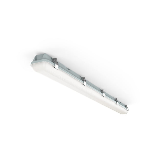 4lite Professional Indoor Or Outdoor Single LED Fully Weatherproof Batten 4ft/1200mm Length IP65 20w 2088lm Polycarbonate Body Non Corrosive Cool White Perfect for Garage Or Loft Lighting