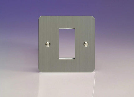 Varilight Data Grid Face Plate For 1 Data Module Width Ultra Flat Matt Chrome XFSG1