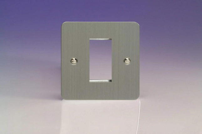 Varilight Data Grid Face Plate For 1 Data Module Width Ultra Flat Matt Chrome XFSG1