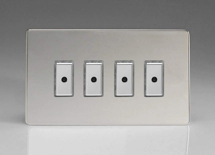 Varilight JDCE104S Dimmer Switch 4 Gang Polished Chrome