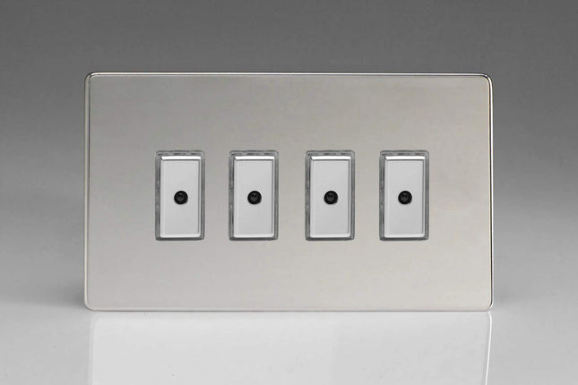 Varilight JDCE104S Dimmer Switch 4 Gang Polished Chrome