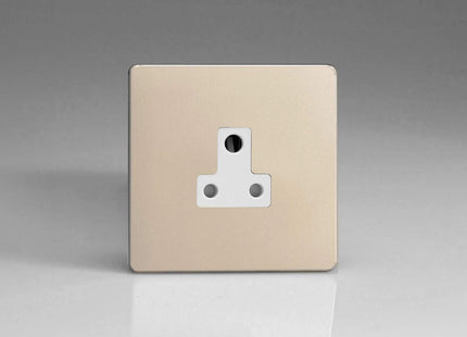 Varilight 1-Gang 5A Round Pin Plug Socket Satin Chrome XDNRP5AWS