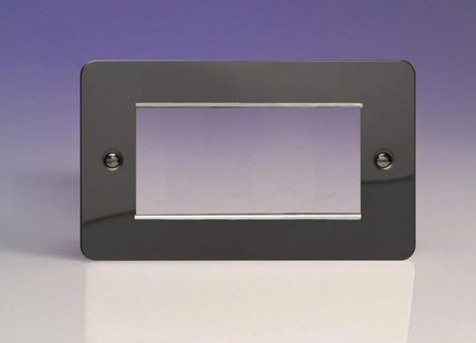 Varilight Data Grid Face Plate For 3 or 4 Data Module Widths Ultra Flat Iridium Black XFiG4