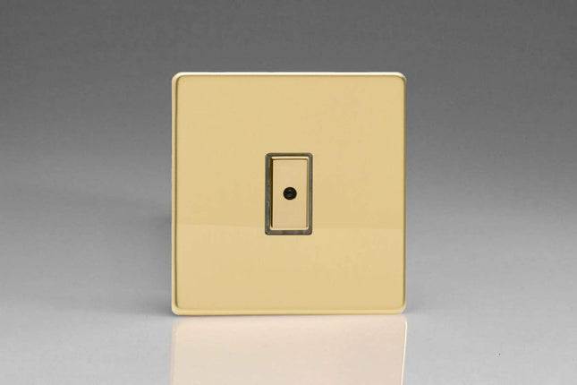 Varilight JDVE101S Screwless Polished Brass 1-Gang V-Pro Remote/Touch Master LED Dimmer 0-100W