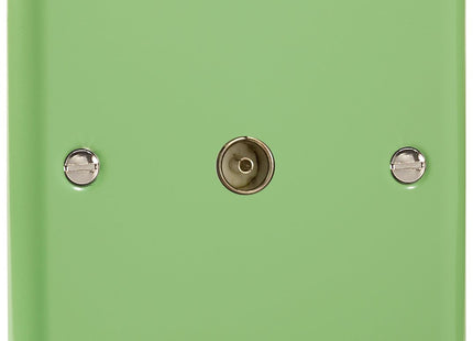 Varilight 1-Gang (Single), Co-axial TV Socket, Classic Lily Beryl Green XY8.BG