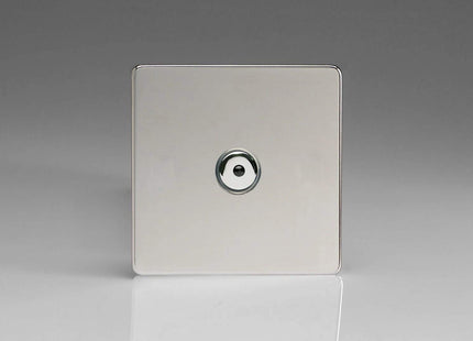 Varilight Polished Chrome Flat Dimension Screwless V-Pro IR 3 Gang 3 x 100W LED Multi-Way Remote/Touch Control Dimmer Master Unit