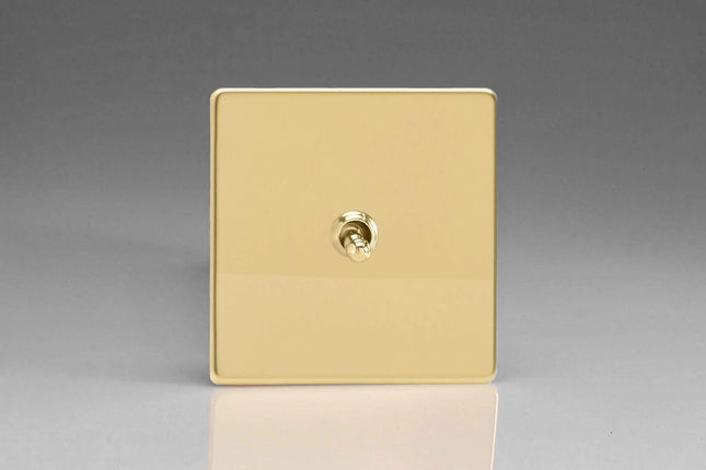 Varilight 1-Gang 10A 1- or 2-Way Toggle Light Switch Polished Brass XDVT1S