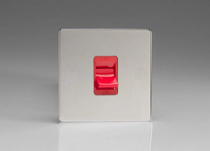 Varilight XDC45SS Screwless Polished Chrome 45A DP Cooker Switch Single Plate