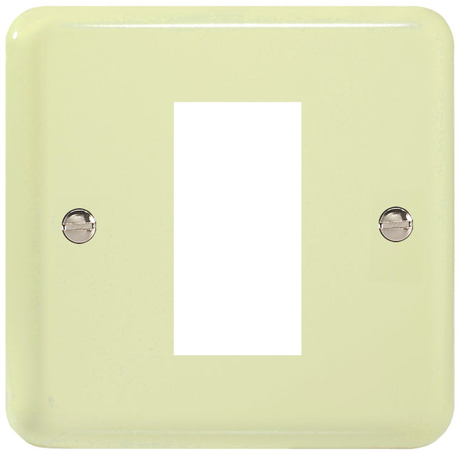 Varilight Single Size Data Grid Face Plate For 1 Data Module Width, Classic Lily White Chocolate XYG1.WC