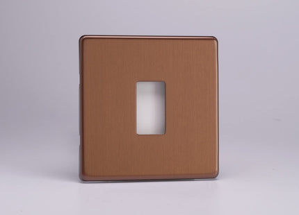 Varilight XDYPGY1S.BZ Screwless Brushed Bronze 1-Gang PowerGrid Plate (Single Plate)