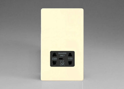 Varilight XDYSSBS.PD Screwless Primed Dual Voltage Shaver Socket 240V/115V