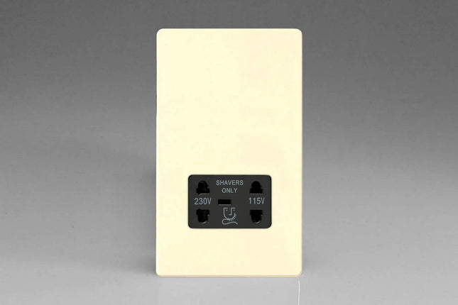 Varilight XDYSSBS.PD Screwless Primed Dual Voltage Shaver Socket 240V/115V