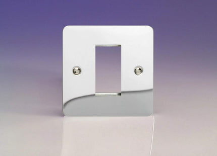 Varilight Data Grid Face Plate For 1 Data Module Width Ultra Flat Mirror Chrome XFCG1