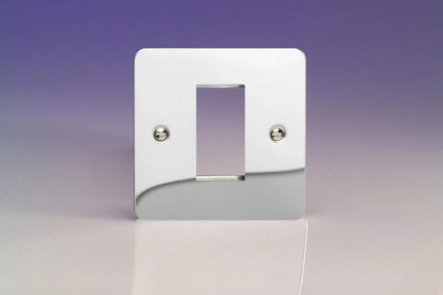 Varilight Data Grid Face Plate For 1 Data Module Width Ultra Flat Mirror Chrome XFCG1