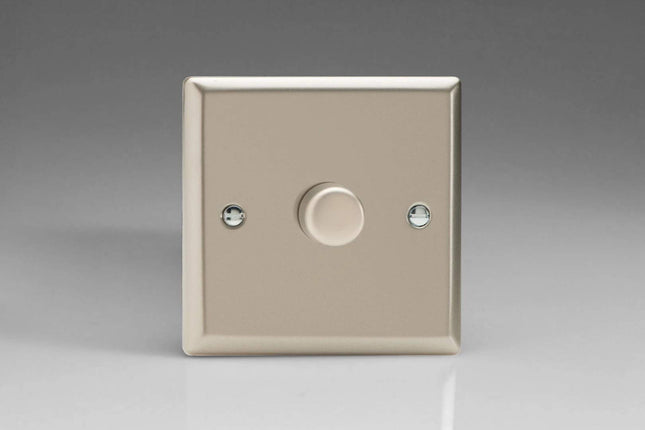 Varilight Classic V-Pro Satin Chrome 1-Gang LED Trailing Edge Dimmer Switch 1 or 2 Way