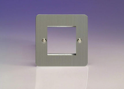 Varilight Data Grid Face Plate For 2 Data Module Widths Ultra Flat Matt Chrome XFSG2