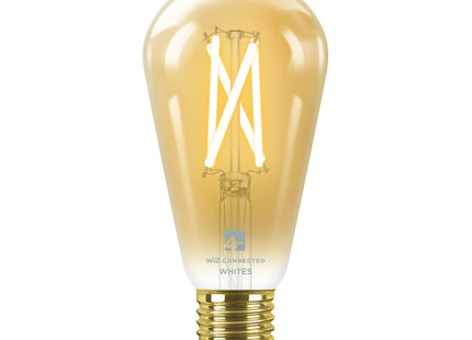 4lite Smart Wiz Connected LED Bulb Amber Filament ST64 E27 Screw Fitting WiFi/Bluetooth Tuneable White & Dimmable 7w 640lm