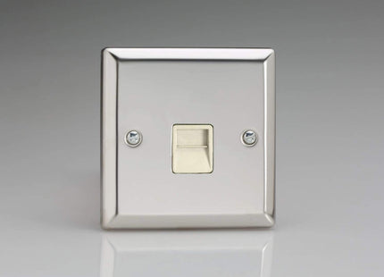 Varilight 1-Gang Telephone Master Plug Socket Mirror Chrome XCTMW