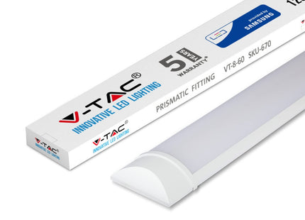 V-TAC LED Batten Light | 60W 6Ft LED Tube Lights 4000K Day White | Wall and Ceiling Batten Light | Shed Light, Kitchen and Garage Lighting | 6Ft 180cm Samsung LED Tube Light