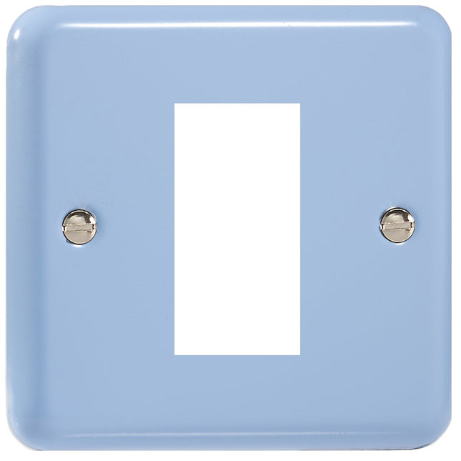 Varilight Single Size Data Grid Face Plate For 1 Data Module Width, Classic Lily Duck Egg Blue XYG1.DB